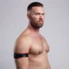 Red Pipping Leather Arm Band - Image 2