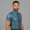 Blue Leather Shirt - Image 3