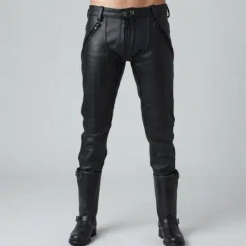 leather pants man