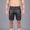 Red Piping Leather Shorts