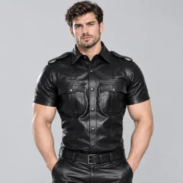 Black Leather Shirts