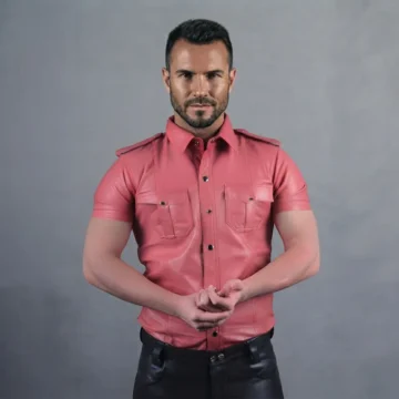 Pink Leather Shirt