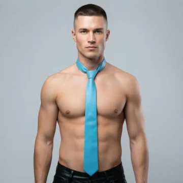 Skay Blue Leather Ties