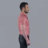 Pink Leather Shirt - Image 3