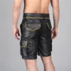 Yellow Piping Leather Shorts - Image 2