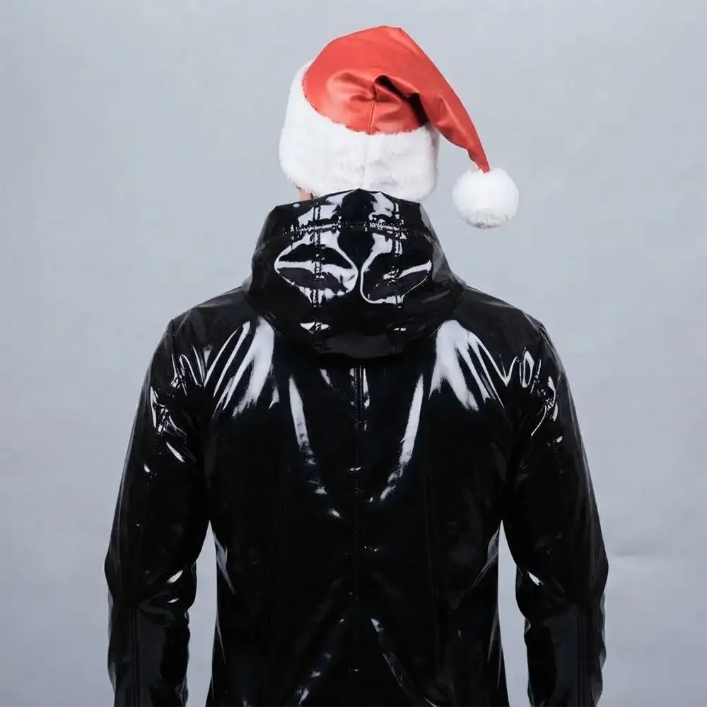 Red Leather Santa Hat - Image 2