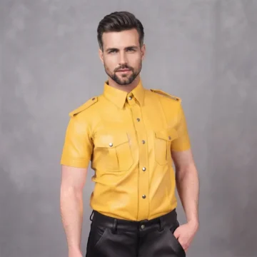 Yellow Leather Shirt
