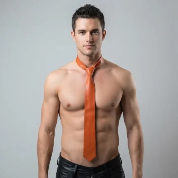 Orange Leather Ties