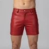 Red Leather Shorts
