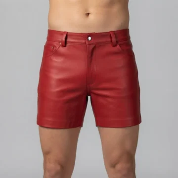 Red Leather Shorts