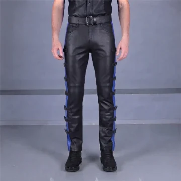 Black Leather gay pants