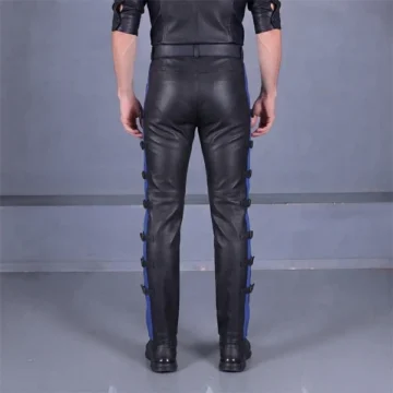 Alternative view of Black Leather gay pants