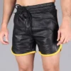 Stripe Leather Shorts