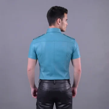 Alternative view of SkyBlue Leather Shirt