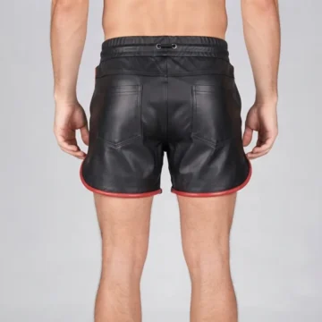Alternative view of Red Stripe Leather Shorts