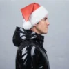 Red Leather Santa Hat - Image 3
