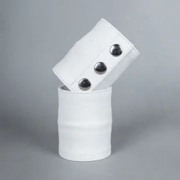 White Leather Wrist Band