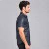Black Leather Button Down Shirt - Image 3