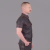 Yelow Piping Leather Shirt - Image 3