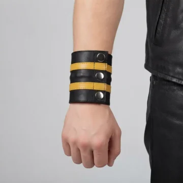 Alternative view of Yellow Leather Wrist Band