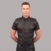 Red Piping Leather Shirt