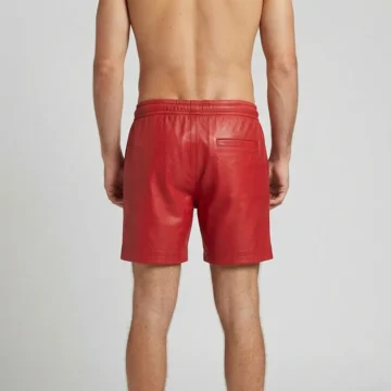 Alternative view of Red Leather Shorts