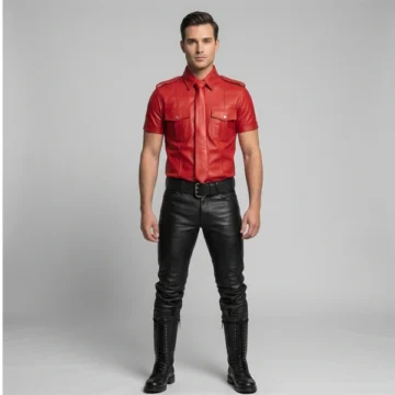 Red And Black Leather Uniform