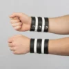 White Stripe Leather Wrist Bnad - Image 2