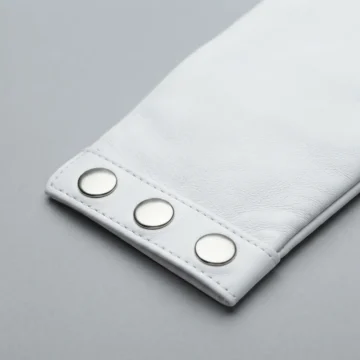 Alternative view of White Leather Wrist Band