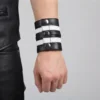 White Stripe Leather Wrist Bnad - Image 3