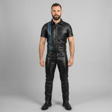 Blue Stripe Leather Uniform