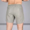 Grey Leather Shorts - Image 2