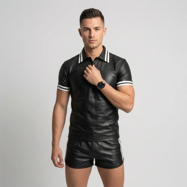 Black Shorts Leather Unifrom