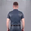Dark Blue Leather Shirt - Image 2