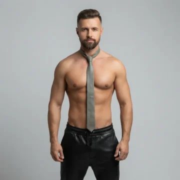 Grey Leather Ties