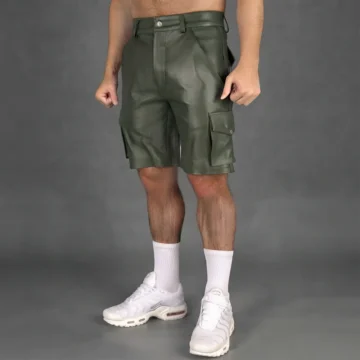 Lime Green Leather Shorts