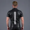 White Stripe Leather Shirt - Image 2