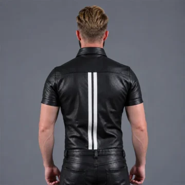 Alternative view of White Stripe Leather Shirt