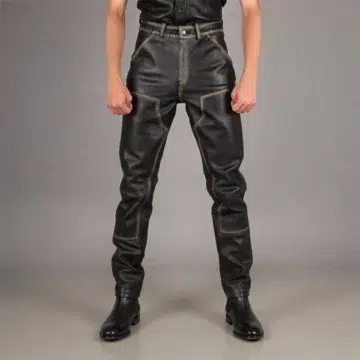 genuine leather pants mens​