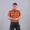 Orange Leather Shirt