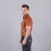 Orange Leather Shirt - Image 3