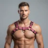 Red Leather Harness For Men