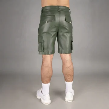 Alternative view of Lime Green Leather Shorts