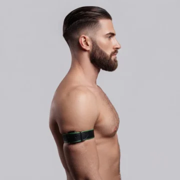 Alternative view of Green Arm Leather Bands
