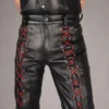 mens leather pants black - Image 2