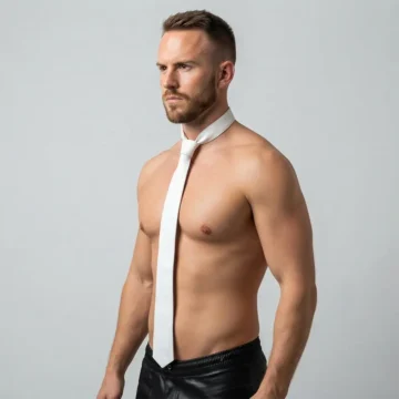 White Leather Ties