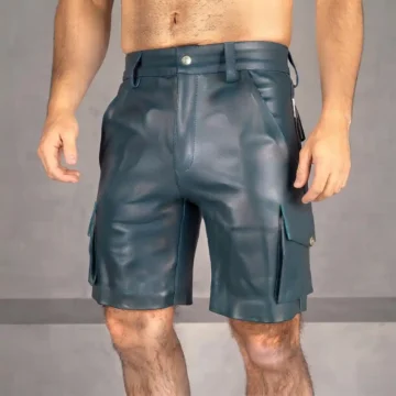 Blue Leather Short