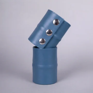 Blue Leather Wrist Band