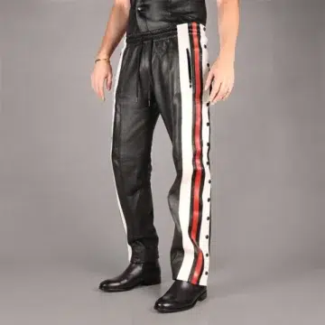 mens slim leather pants