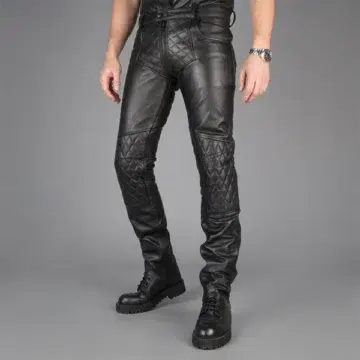 black leather pants mens